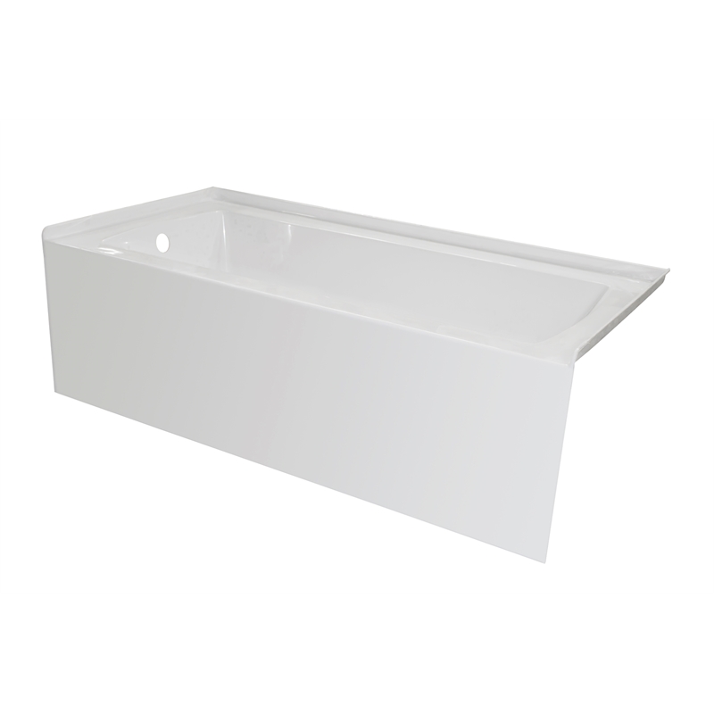 Valley Acrylic OVO 60X36 Left Hand Drain Bathtub Smooth Integral Skirt in White