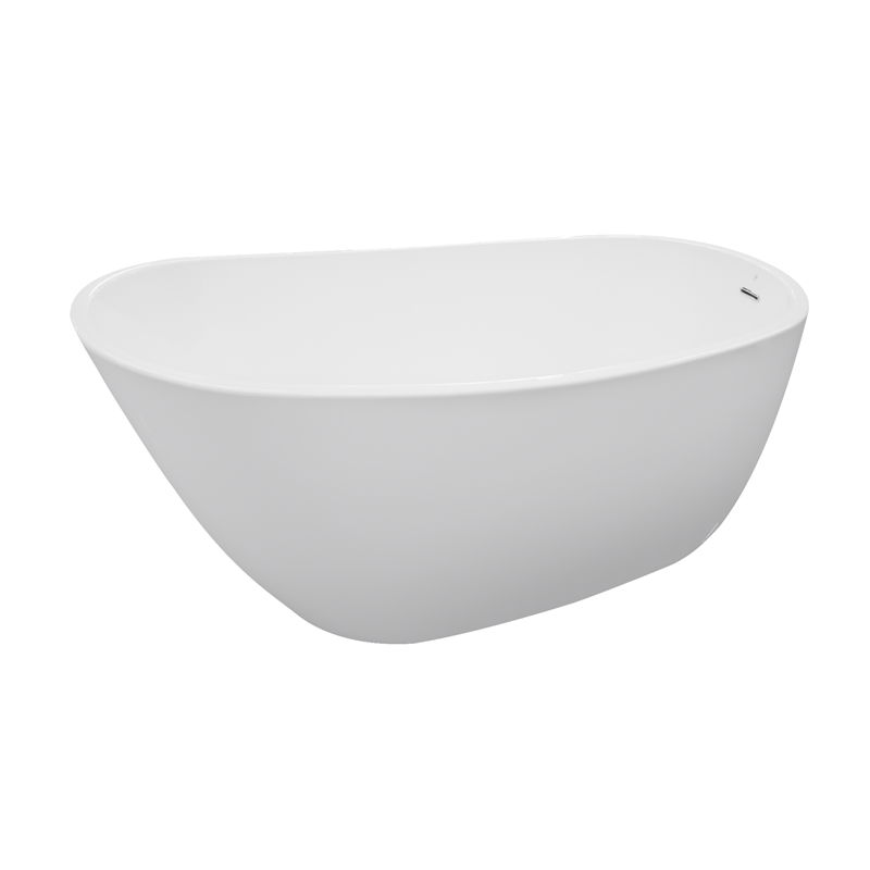 Valley Acrylic SERENITY Oval Freestanding Acrylic Insulated Bathtub in White