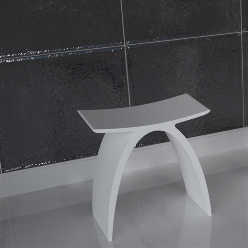 Valley Acrylic 17 Tall VA-4001 Stone Resin Arched Modern Stool in White
