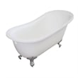 Valley Acrylic Single 67 X30 X32 Slipper Clawfoot Tub with Chrome Feet