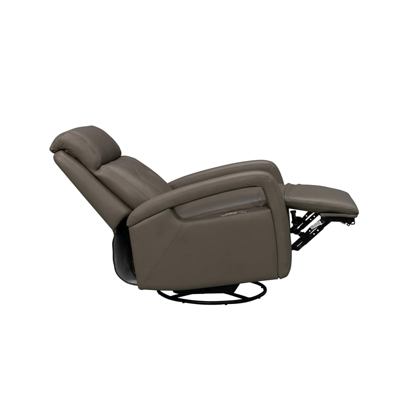 Barcalounger Gilbert Power Swivel Glider Recliner in Lynn Smokey Gray
