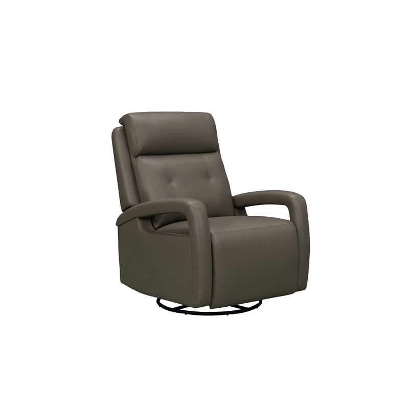 Barcalounger Gilbert Power Swivel Glider Recliner in Lynn Smokey Gray