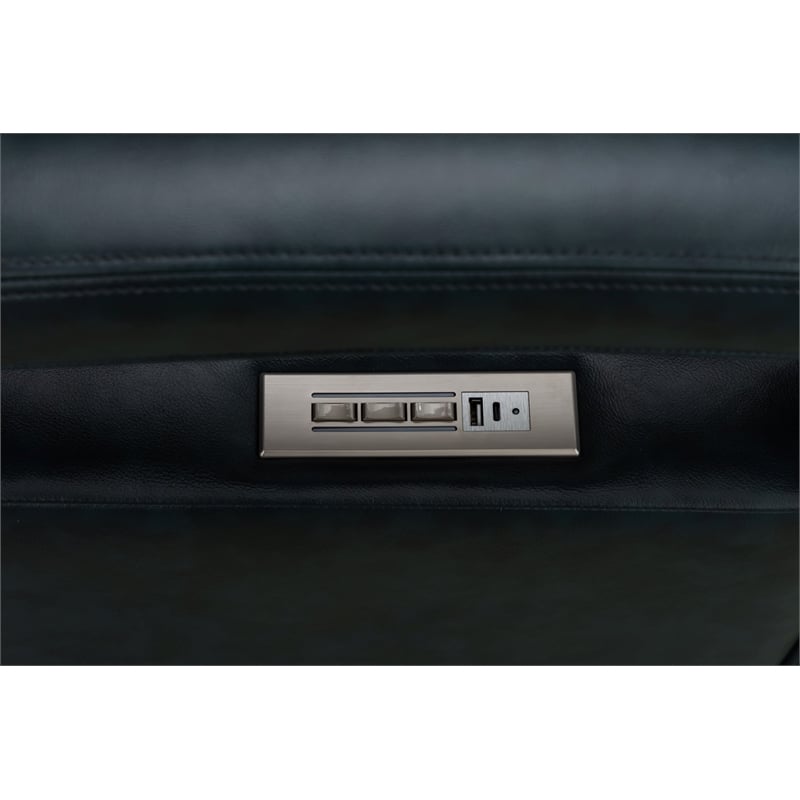 Barcalounger Gilbert Power Swivel Glider Recliner in Traci Midnight Blue