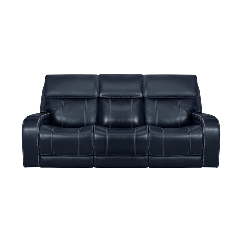 Barcalounger Glenwood Sofa w/Power Recliner in Rainer Ocean