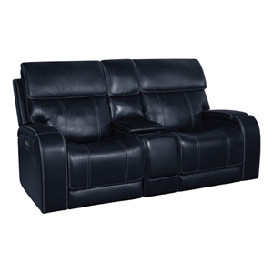 Barcalounger Glenwood Loveseat Console w/Power Recliner in Rainer Ocean