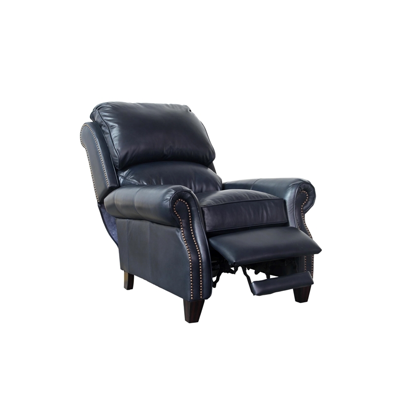 Barcalounger Churchill Push Thru The Arms Recliner in Shoreham Blue