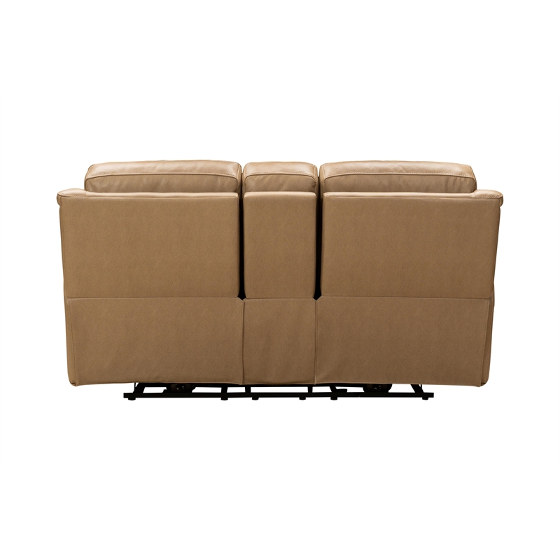 Barcalounger Kaden Power Reclining Console Loveseat in Elliott Taupe