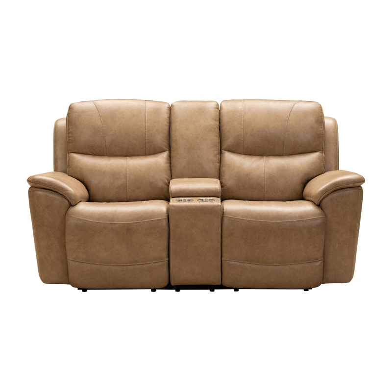 Barcalounger Kaden Power Reclining Console Loveseat in Elliott Taupe