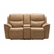 Barcalounger Kaden Power Reclining Console Loveseat in Elliott Taupe