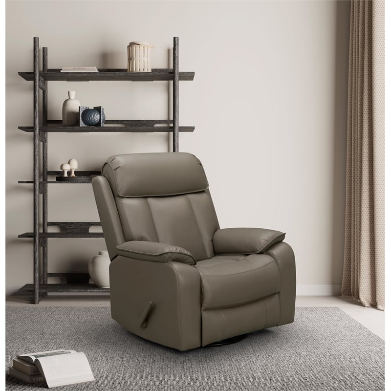 Barcalounger Mac Swivel Glider Recliner in Lynn Smokey Gray
