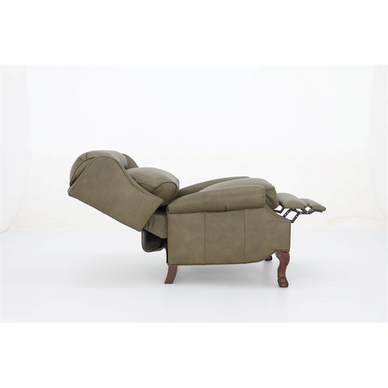 Barcalounger Danbury Push Thru The Arms Recliner in Oasis Olive