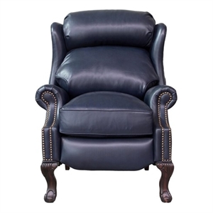 Barcalounger Danbury Push Thru The Arms Recliner in Shoreham Blue