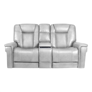 Barcalounger Sanibel Console Loveseat w/Power Recliner in Rainer Dove