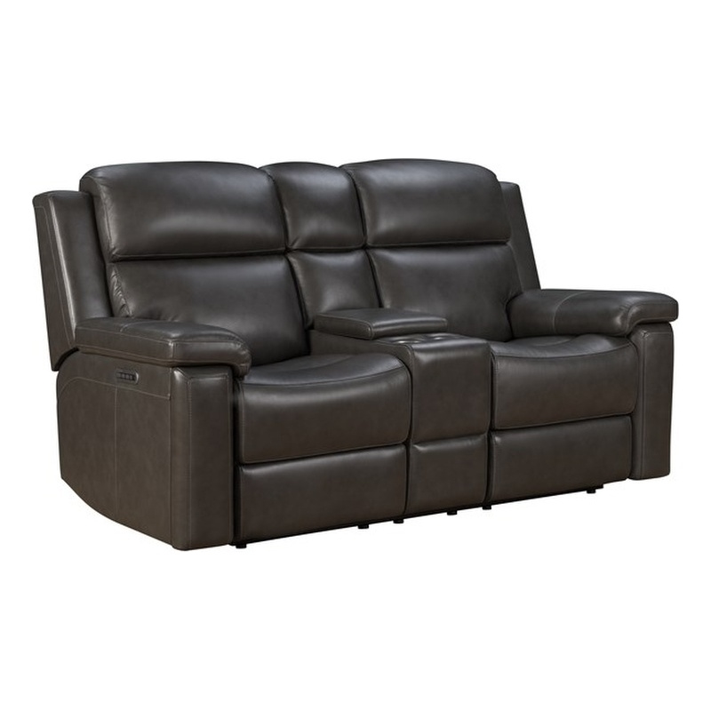 Barcalounger Leon Power Reclining Loveseat w/Heat & Massage Matteo Smokey Gray