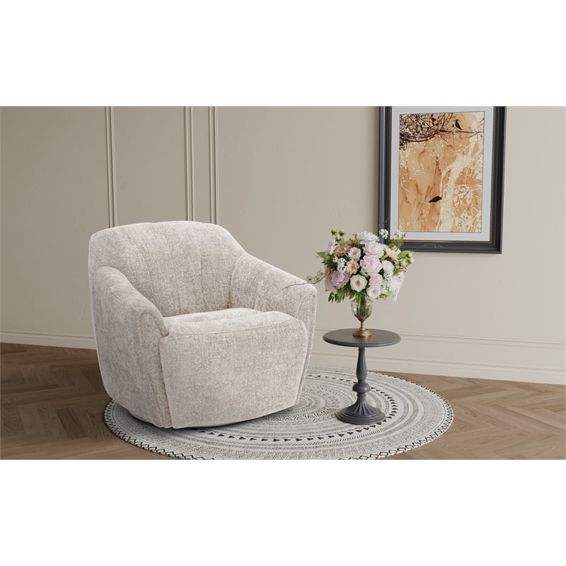 Barcalounger Millie Single Power Swivel Chair w/Power Footrest Only in Maze Tan