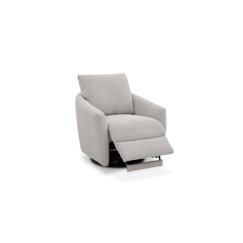 Barcalounger Morrow Single Power Swivel Chair w/ Footrest Only in Stella Silver