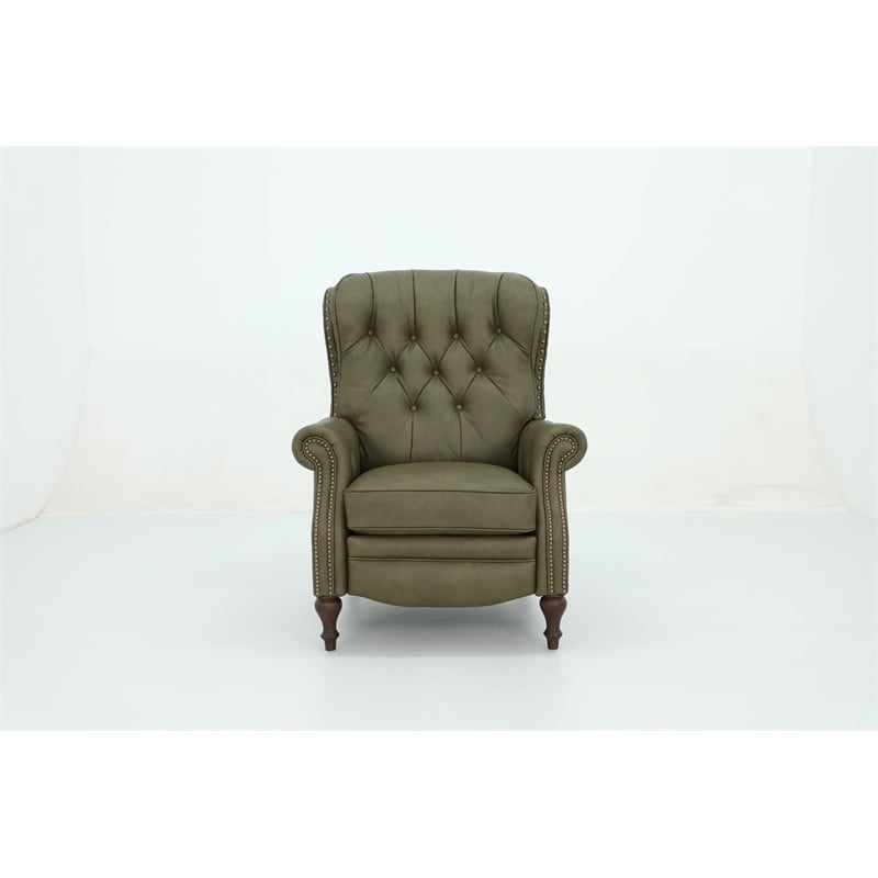 Barcalounger Kendall Push Thru The Arms Recliner in Oasis Olive