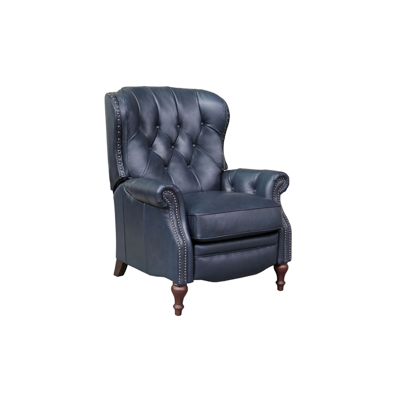 Barcalounger Kendall Push Thru The Arms Recliner in Shoreham Blue
