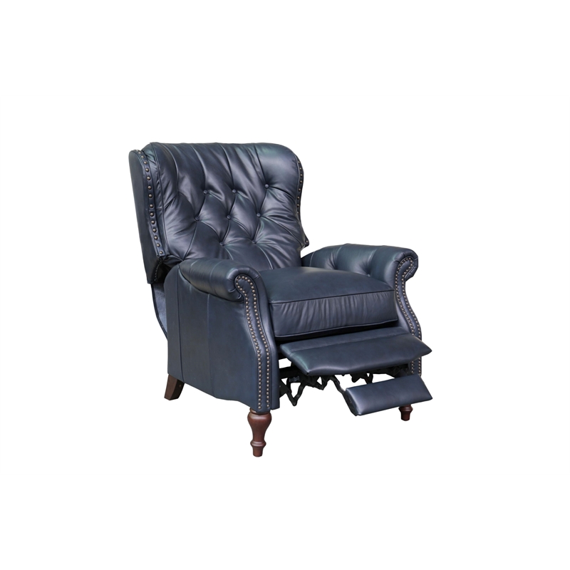 Barcalounger Kendall Push Thru The Arms Recliner in Shoreham Blue