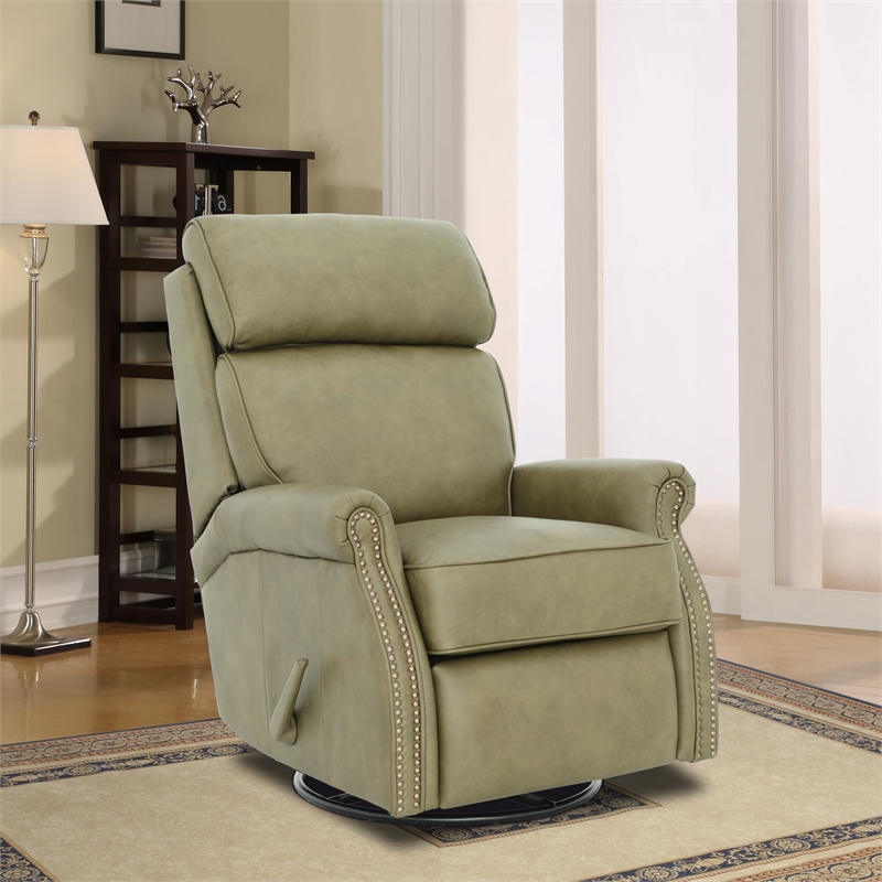 Barcalounger Crews Swivel Glider Recliner in Oasis Olive