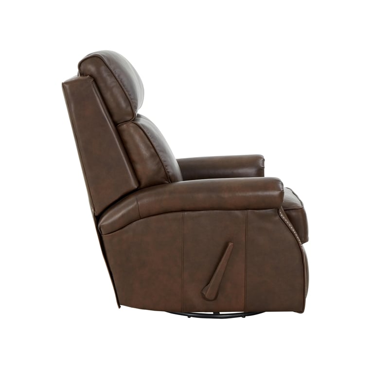 Barcalounger Crews Swivel Glider Recliner in Ashford Walnut