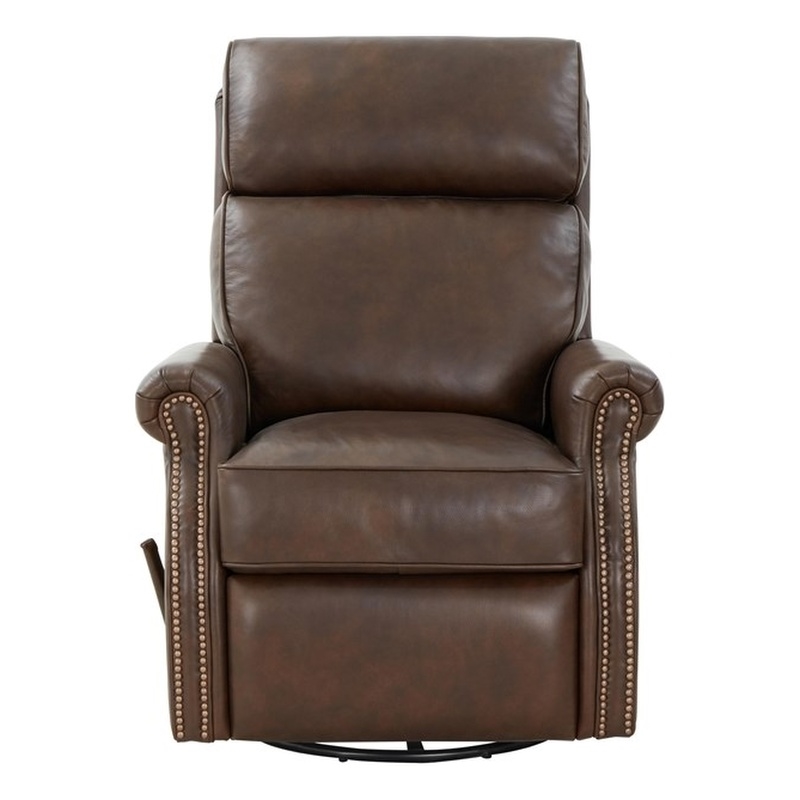 Barcalounger Crews Swivel Glider Recliner in Ashford Walnut