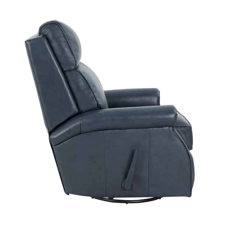 Barcalounger Crews Swivel Glider Recliner in Barone Navy Blue