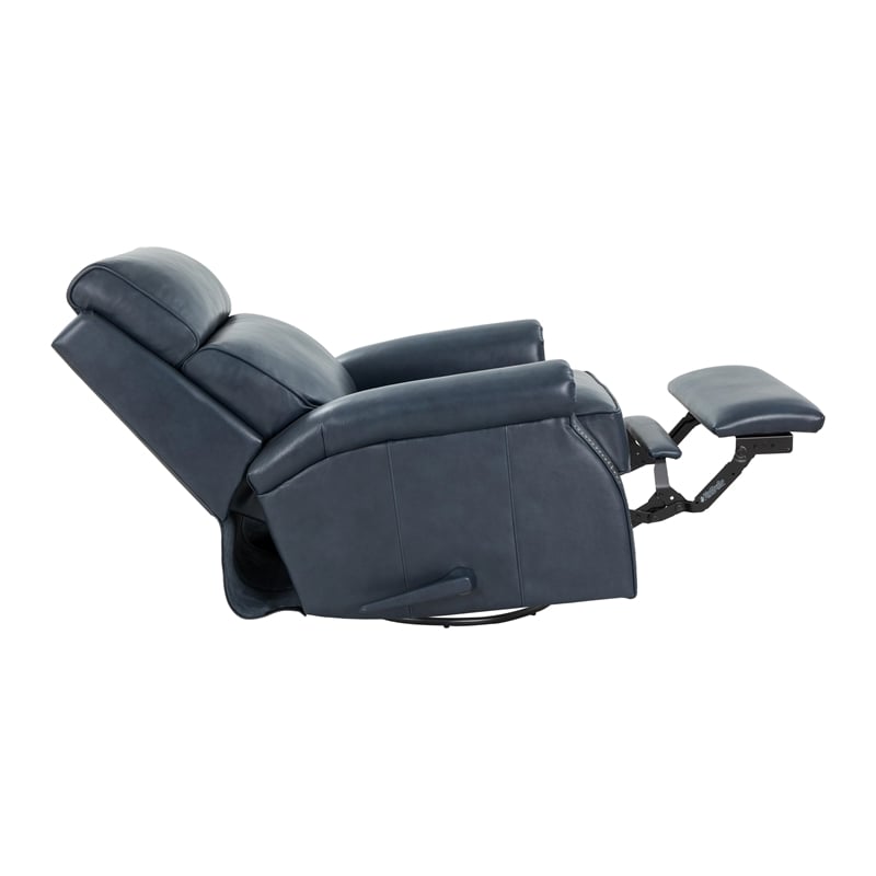 Barcalounger Crews Swivel Glider Recliner in Barone Navy Blue