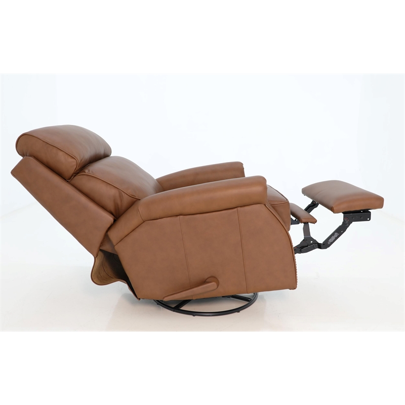 Barcalounger Crews Swivel Glider Recliner in Dobbs Saddle