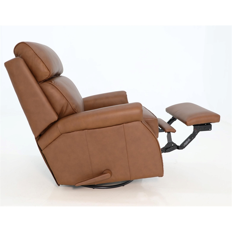 Barcalounger Crews Swivel Glider Recliner in Dobbs Saddle