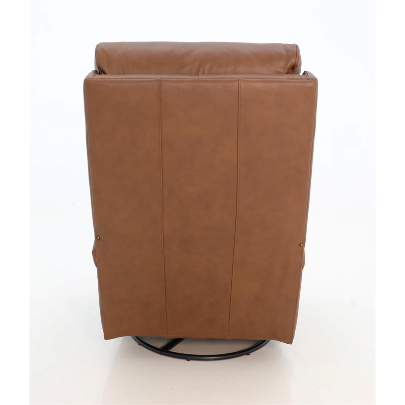 Barcalounger Crews Swivel Glider Recliner in Dobbs Saddle