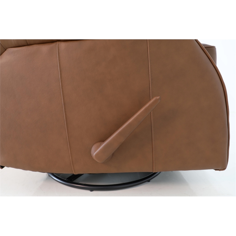 Barcalounger Crews Swivel Glider Recliner in Dobbs Saddle