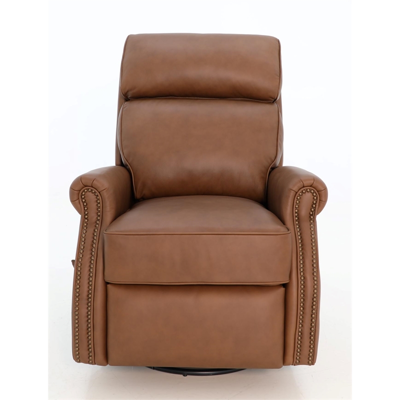 Barcalounger Crews Swivel Glider Recliner in Dobbs Saddle