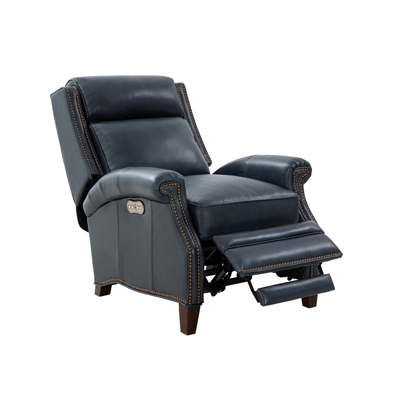 Barcalounger Barrett Power Recliner w/Power Head Rest in Barone Navy Blue
