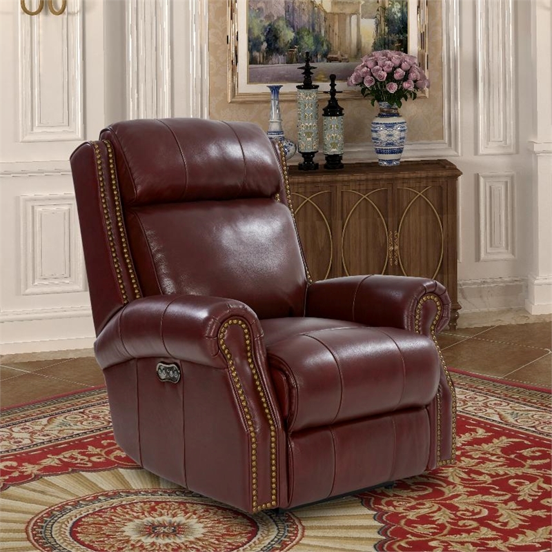 Barcalounger Blair Big & Tall Power Recliner w/Power Head Rest Marisol Cabernet