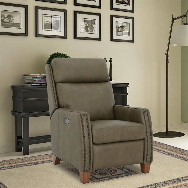 Barcalounger Anaheim Power Recliner w/ Head Rest & Lumbar in Oasis Olive