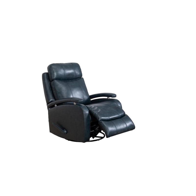 Barcalounger Duffy Swivel Glider Recliner in Ryegate Sapphire Blue