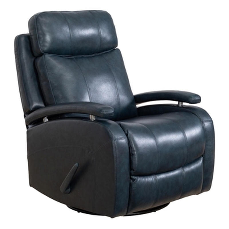 Barcalounger Duffy Swivel Glider Recliner in Ryegate Sapphire Blue