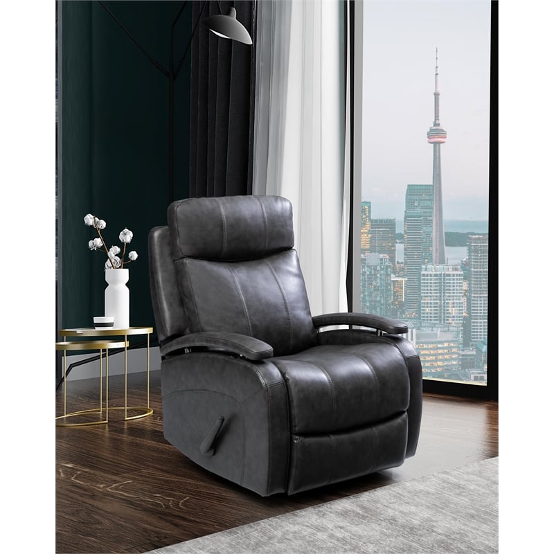 Barcalounger Duffy Swivel Glider Recliner in Ryegate Gray