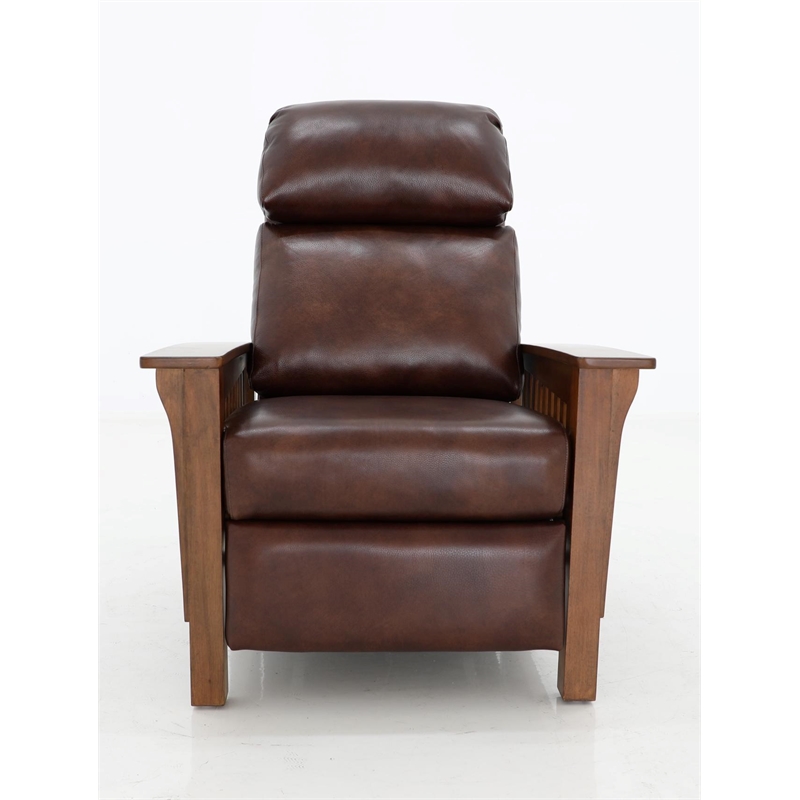 Barcalounger Mission Push Thru The Arms Recliner in Wenlock Fudge