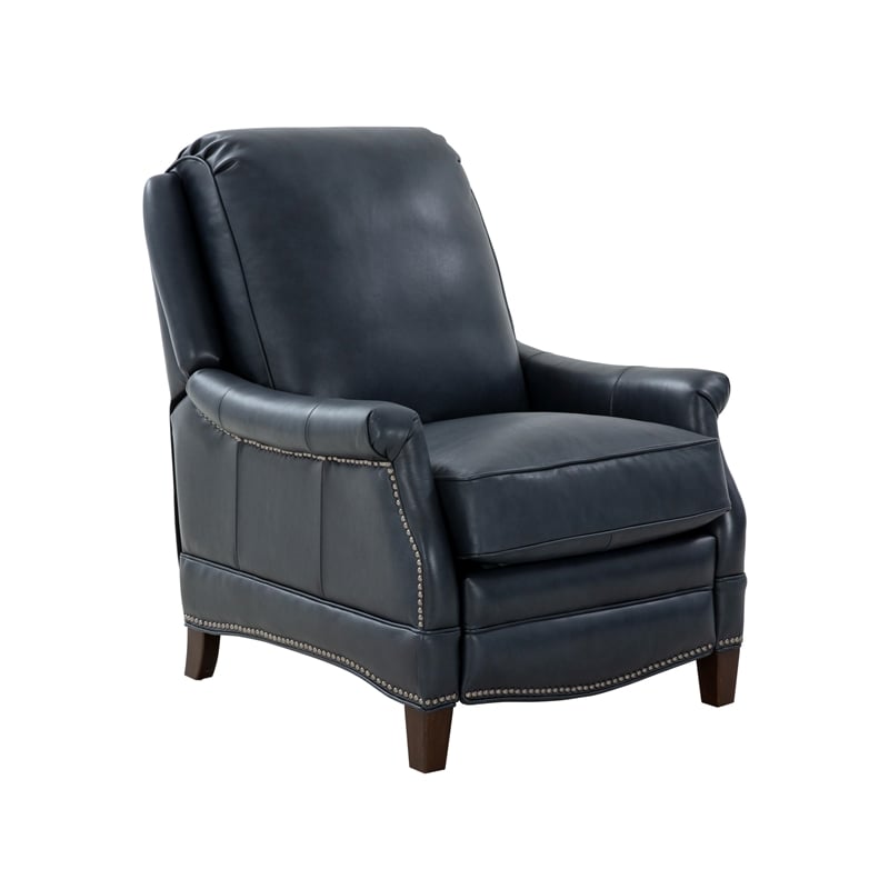 Barcalounger Ashebrooke Push Thru The Arms Recliner in Barone Navy Blue