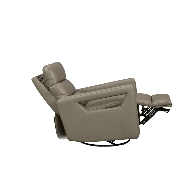 Barcalounger Jordan Power Swivel Glider Recliner w/Head Rest in Lynn Smokey Gray