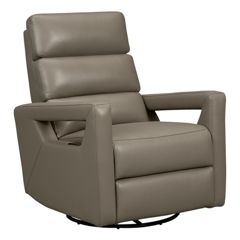 Barcalounger Jordan Power Swivel Glider Recliner w/Head Rest in Lynn Smokey Gray