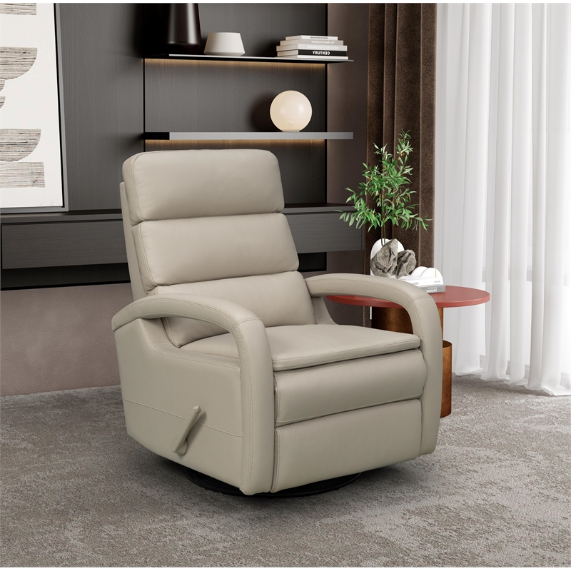 Barcalounger Nick Recliner Swivel Glider in Gable Dove