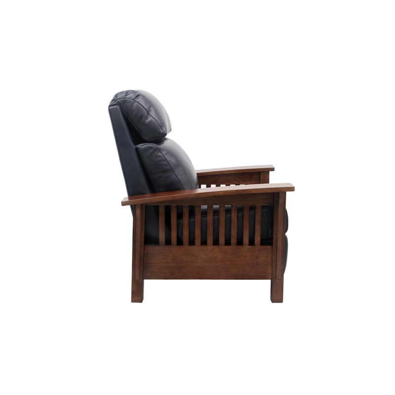 Barcalounger Mission Push Thru The Arms Recliner in Shoreham Blue