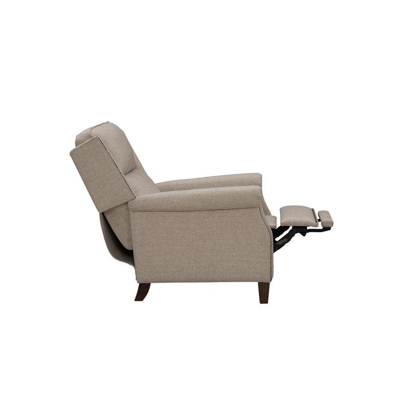 Barcalounger Shasta Push Thru The Arms Recliner in Linen Gray