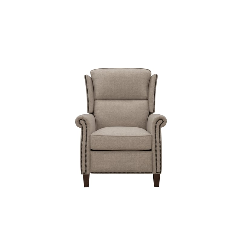 Barcalounger Shasta Push Thru The Arms Recliner in Linen Gray