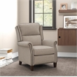 Barcalounger Shasta Push Thru The Arms Recliner in Linen Gray