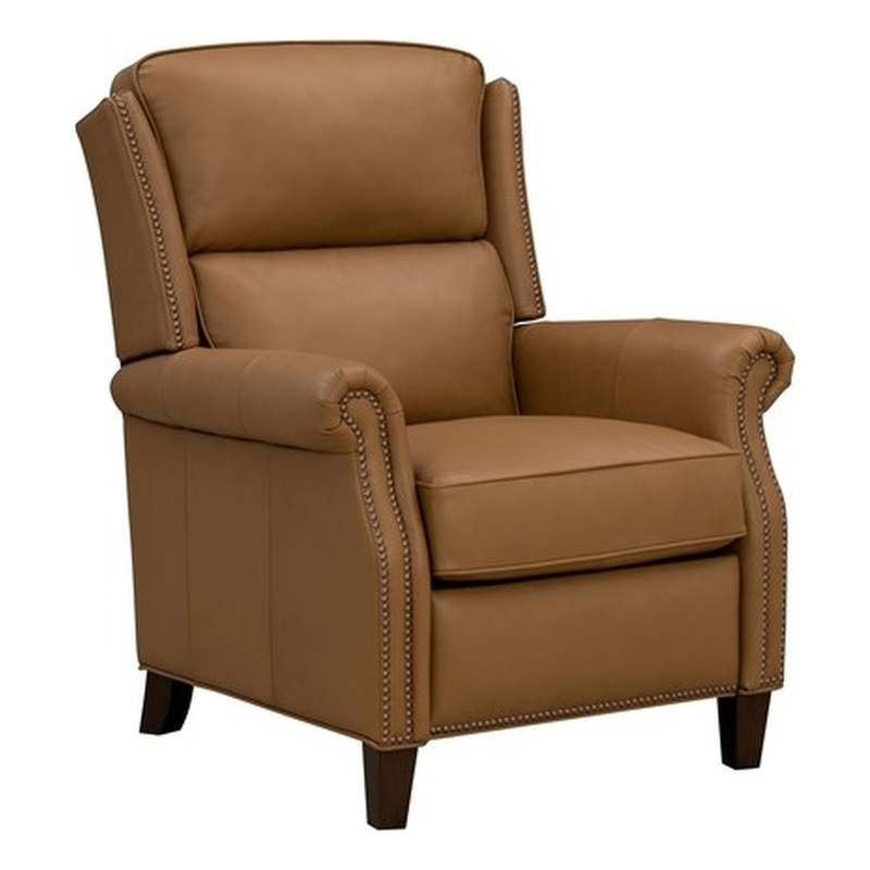 Barcalounger Shasta Push Thru The Arms Recliner in Elwood Cider