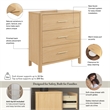 Vera 3 Drawer Dresser in Beige